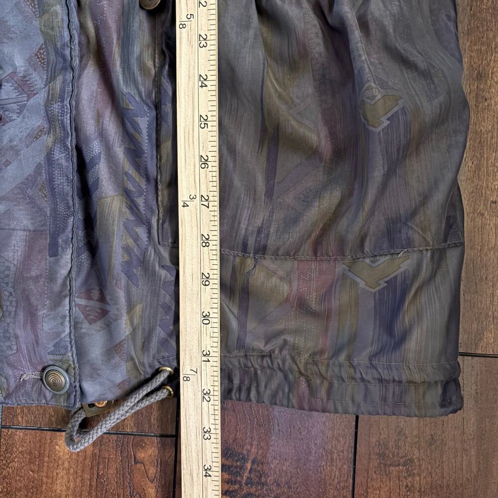 Vintage John Weitz Parka Jacket Mens M Brown Camoflauge Genuine Fox Fur 90s - Picture 4 of 7